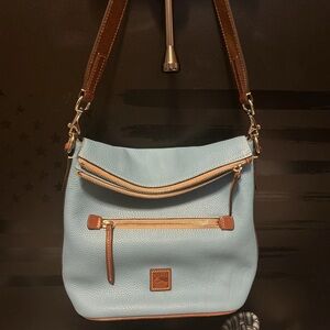 Dooney & Bourke Blue and Brown Leather Shoulder Bag